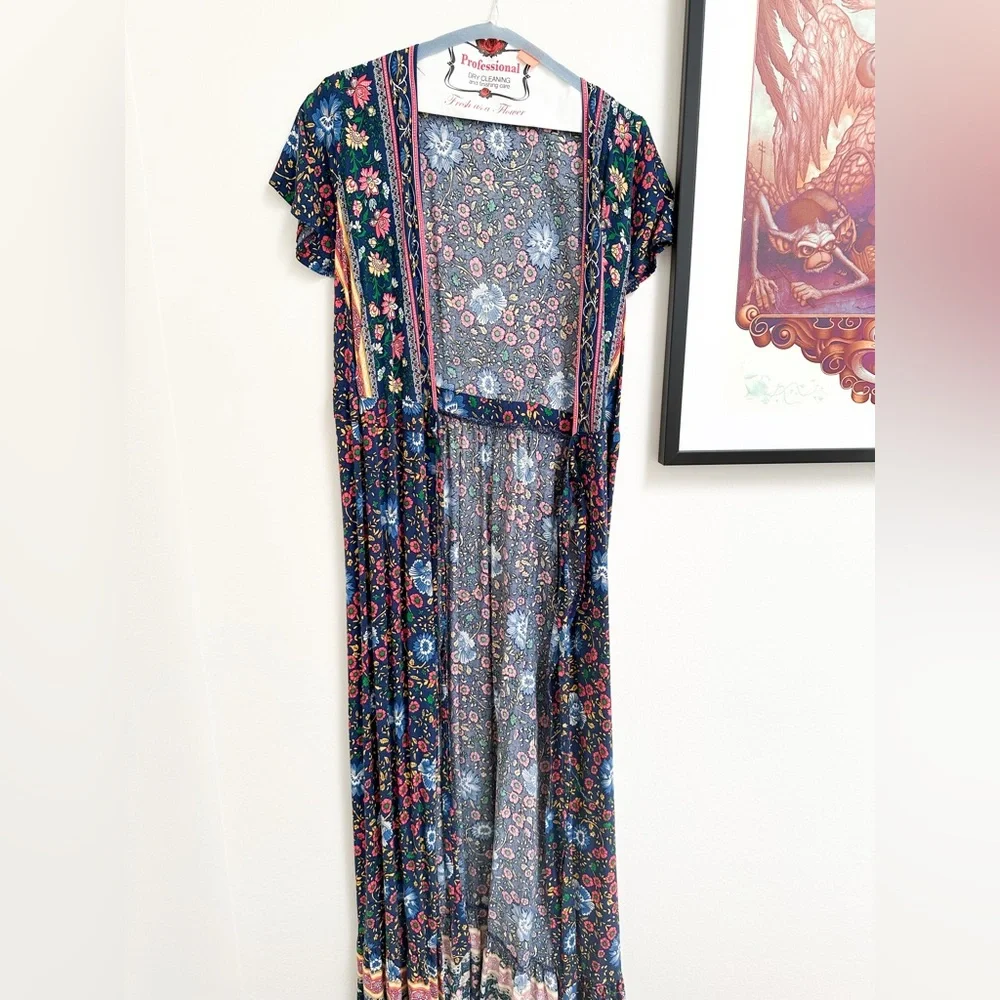 Zesica Bohemian Floral Maxi Wrap Dress Size Small - Picture 9 of 12